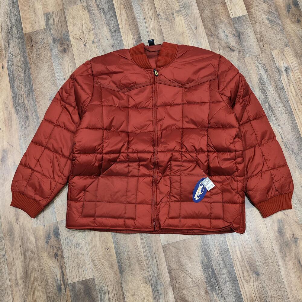Roper Jacket Mens 3XL Orange Range Gear Puffer Quilted Full Zip Western